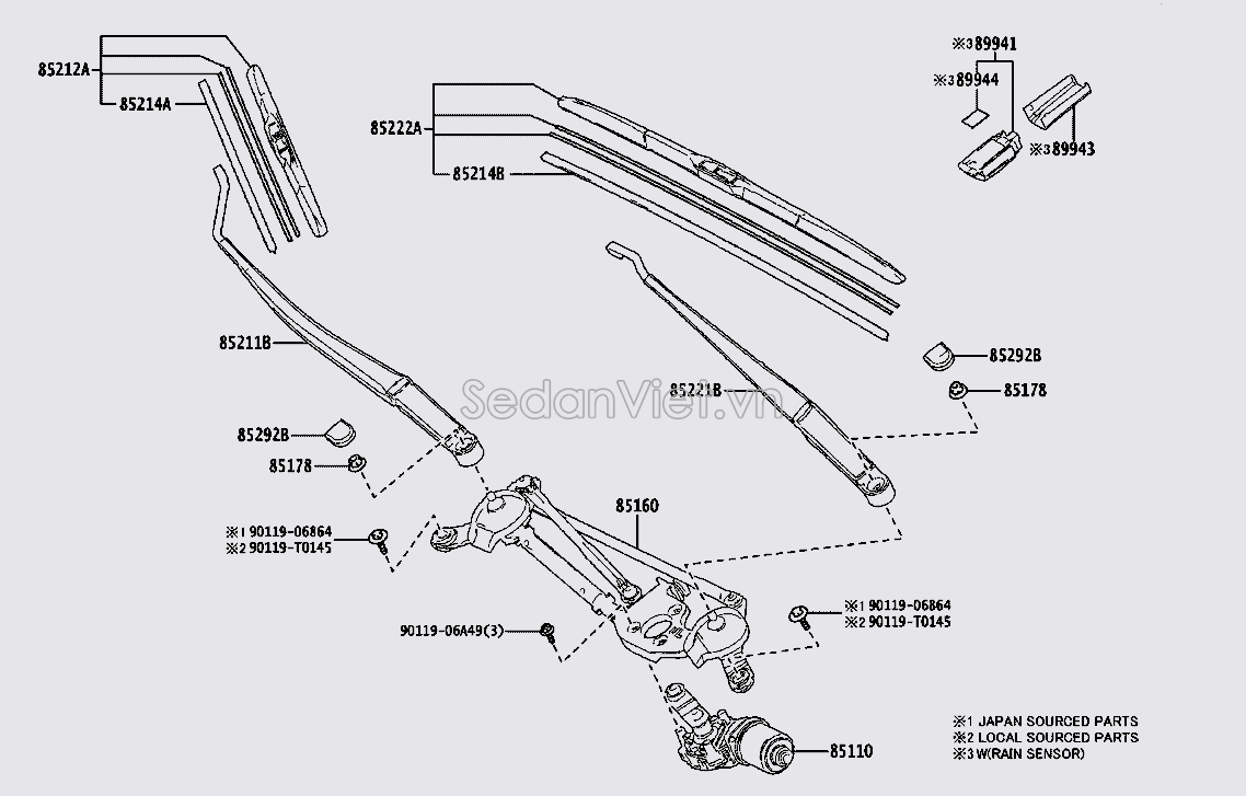 Cần gạt mưa trước 852110A030