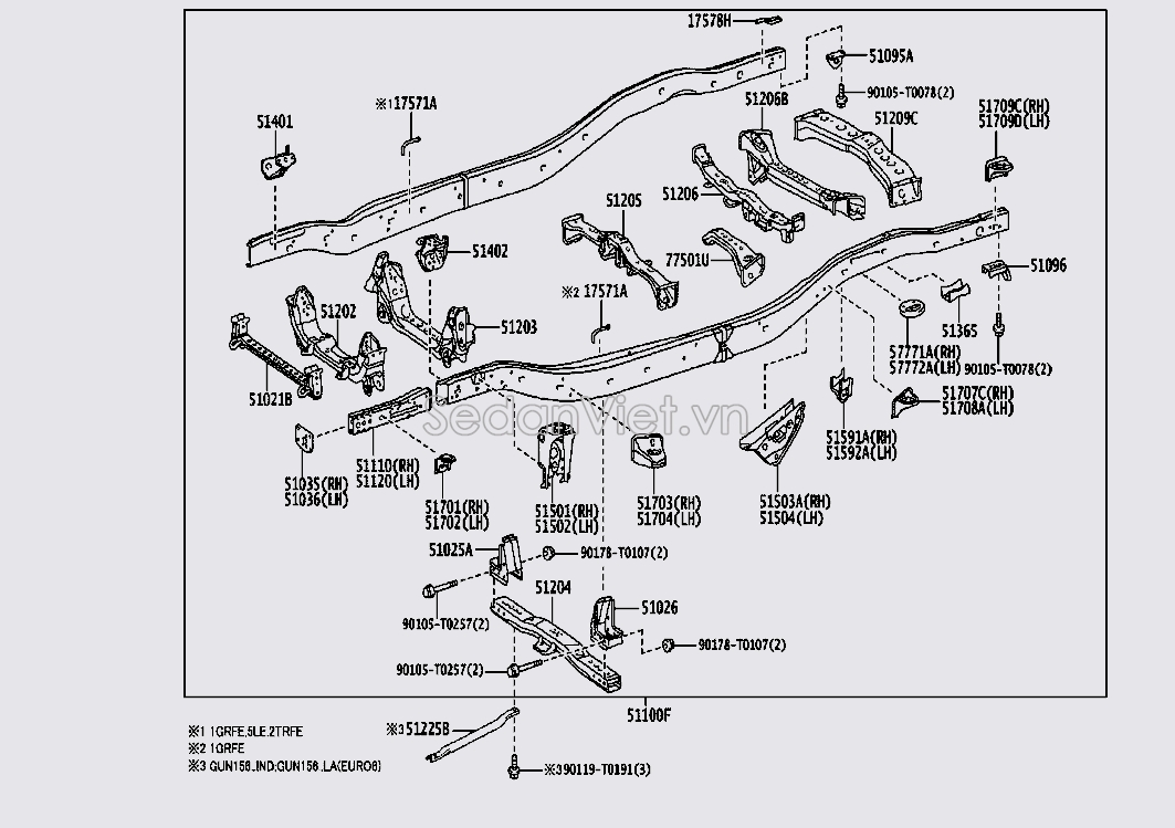 Xương giằng sắt xi 51204KK060