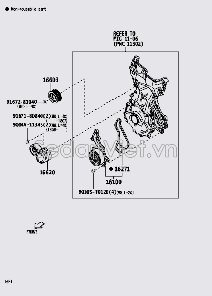 Pully quạt gió và bơm nước 16603BZ040