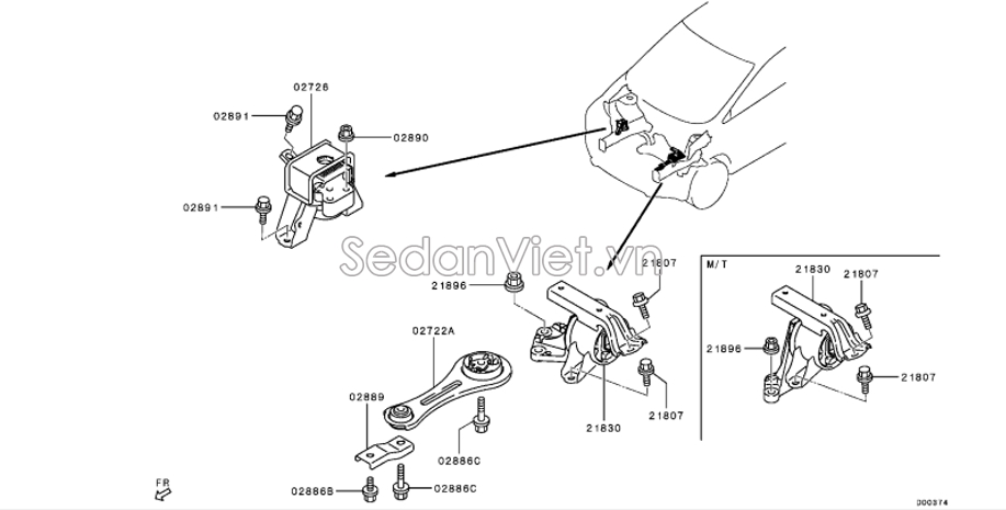 Giá bắt chân máy Mitsubishi Xpander 2018-2020