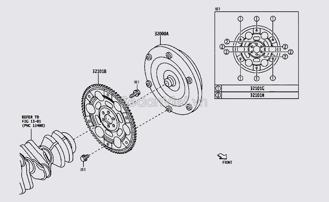 Bánh răng quả bí hộp số CVT 32101B1070