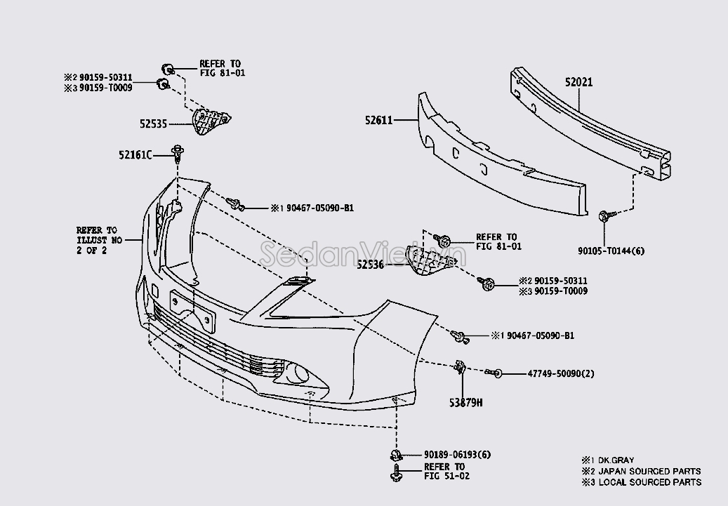 Xương giằng ngang đầu xe 5202106100