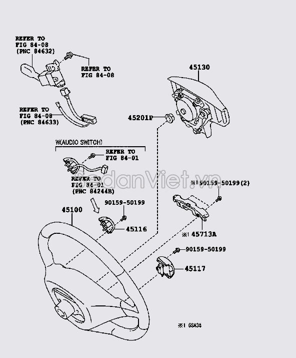 Nhựa ốp phím vô lăng 4511642010