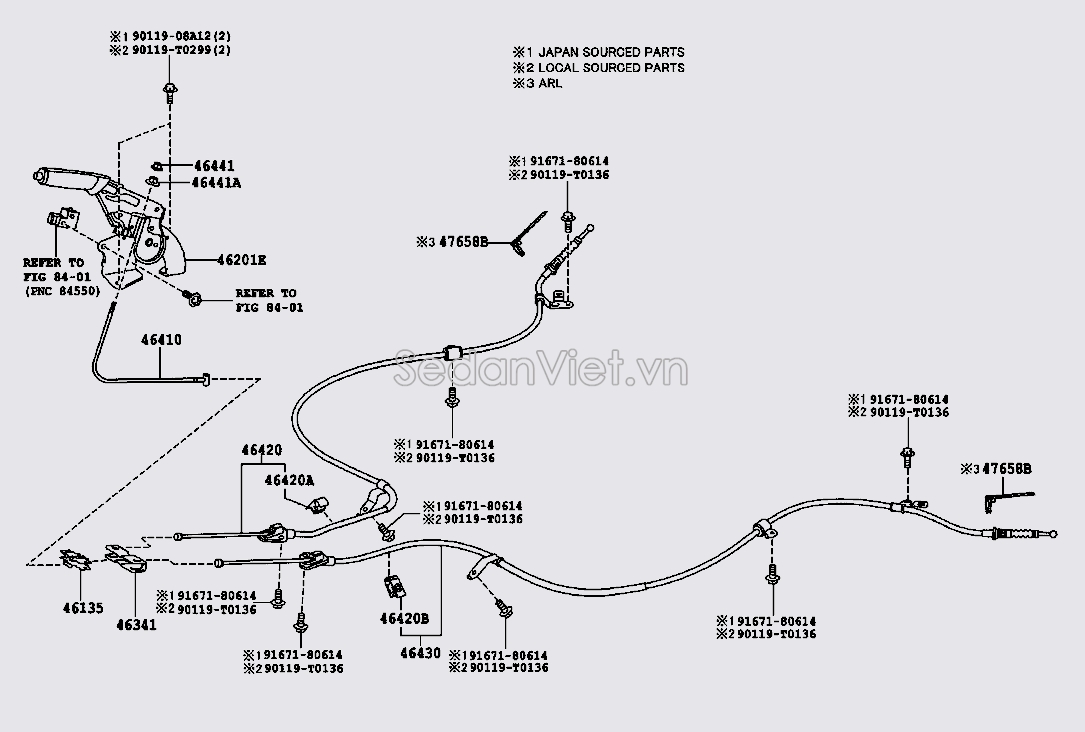 Cần giật phanh tay 4620112370C0