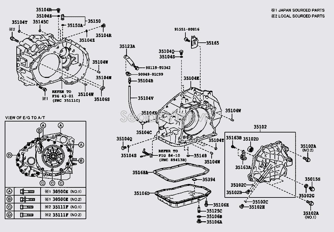 Nắp đuôi hộp số tự động 3510273010