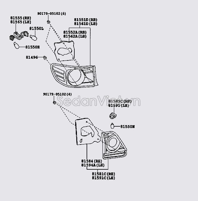 Dây điện bóng đèn hậu 8155502650