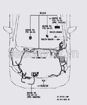 Dây điện khoang động cơ 82111BY750