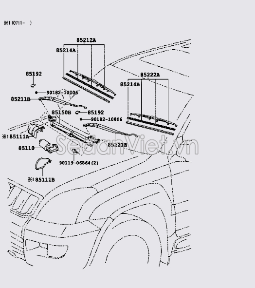 Chổi gạt mưa trước Toyota Land Cruiser Prado 2004-2009