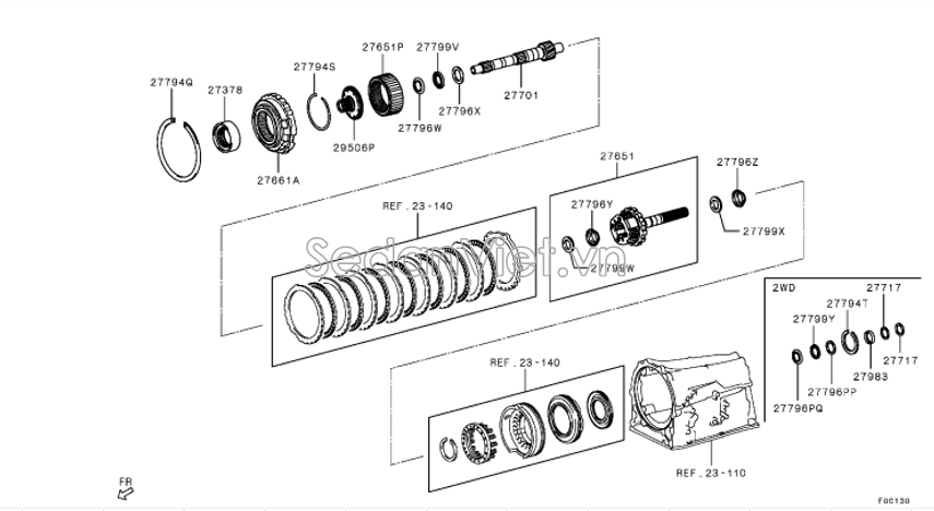 Mâm ép ly hợp hộp số tự động 2765A011