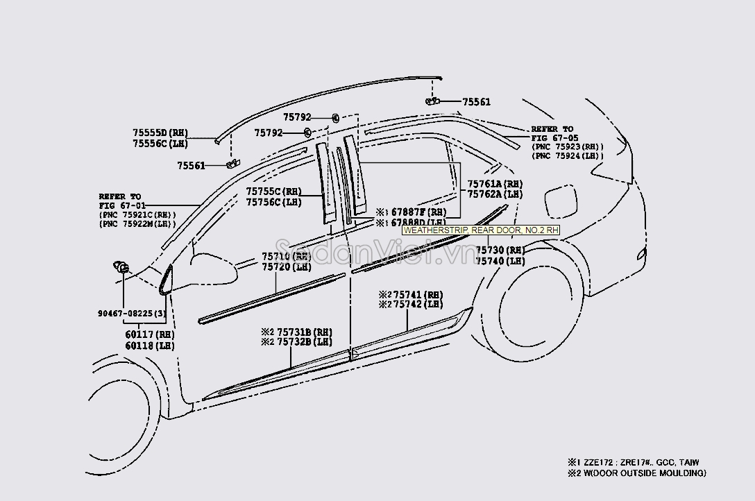 Nhựa ốp cánh cửa Toyota Corolla Altis 2014