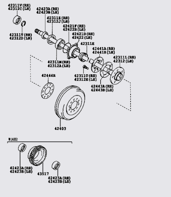 Bánh răng ABS sau 424230K020