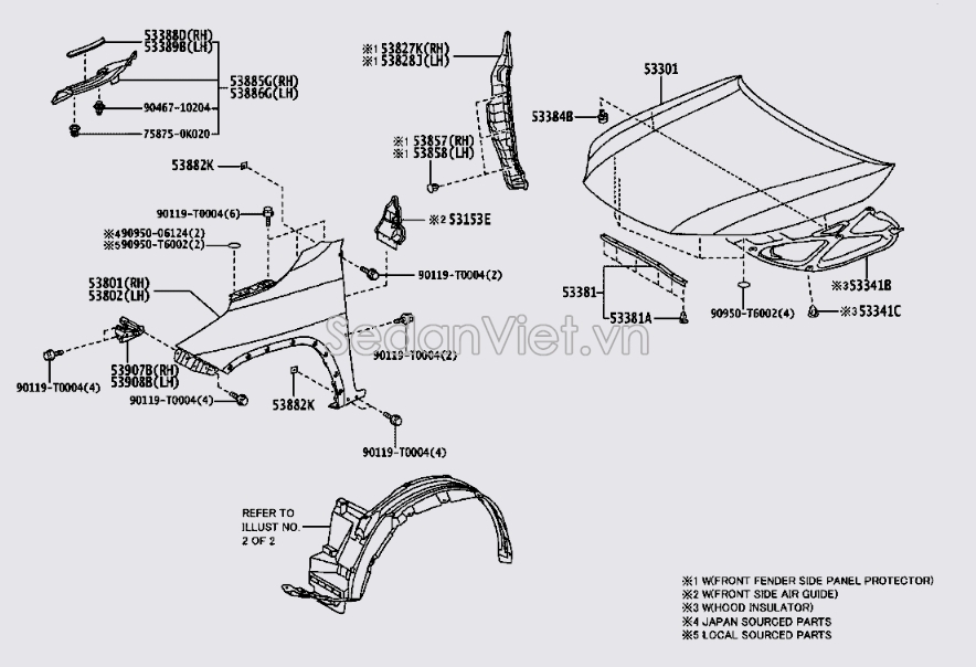 Tấm cách nhiệt tai xe 538280K040