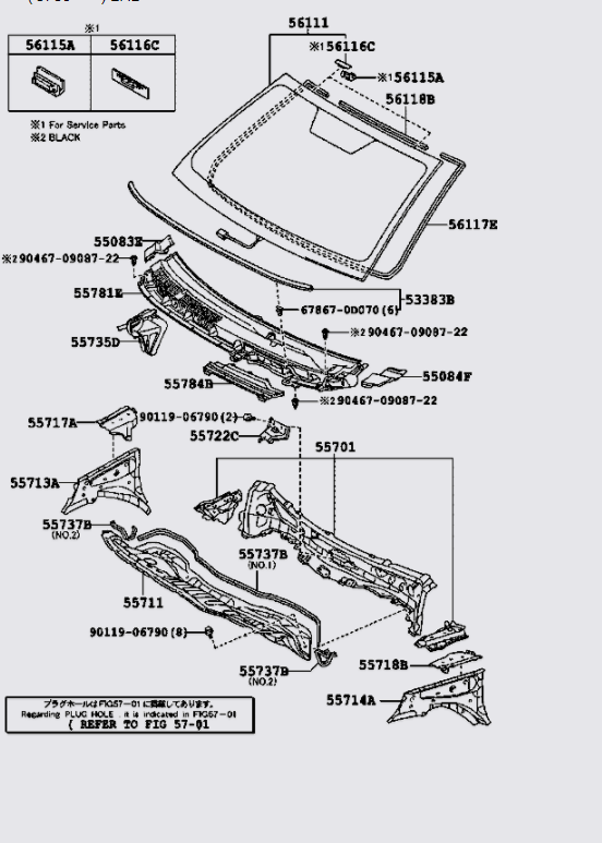 Kính chắn gió 561010D111