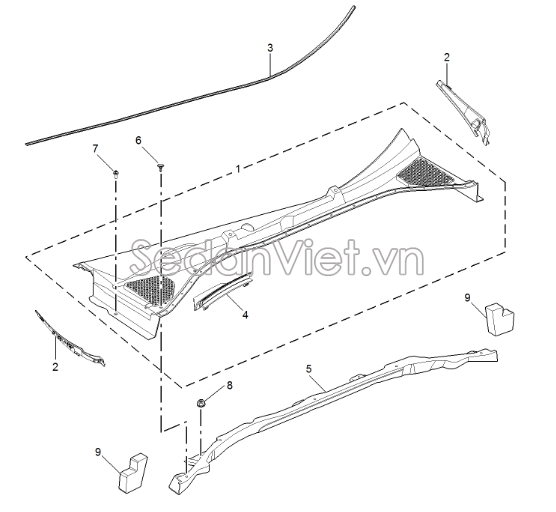 Ốp chân kính chắn gió 11037611