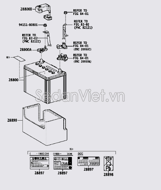 Nắp đậy bình ắc quy 8282133360