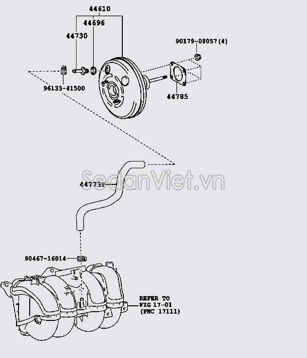 Van chân không bầu trợ lực phanh số tự động 4473020080