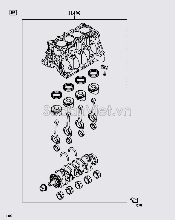 Lốc máy liền trục cơ và Piston 11400BZX40