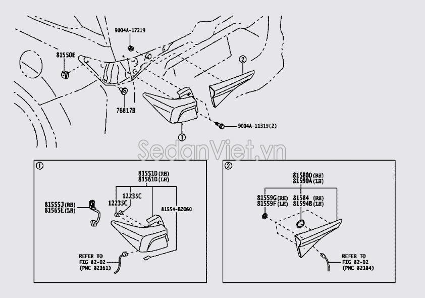 Dây điện bóng đèn hậu 81555BZ240