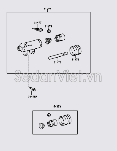 Bộ phớt xy lanh côn 0431337030