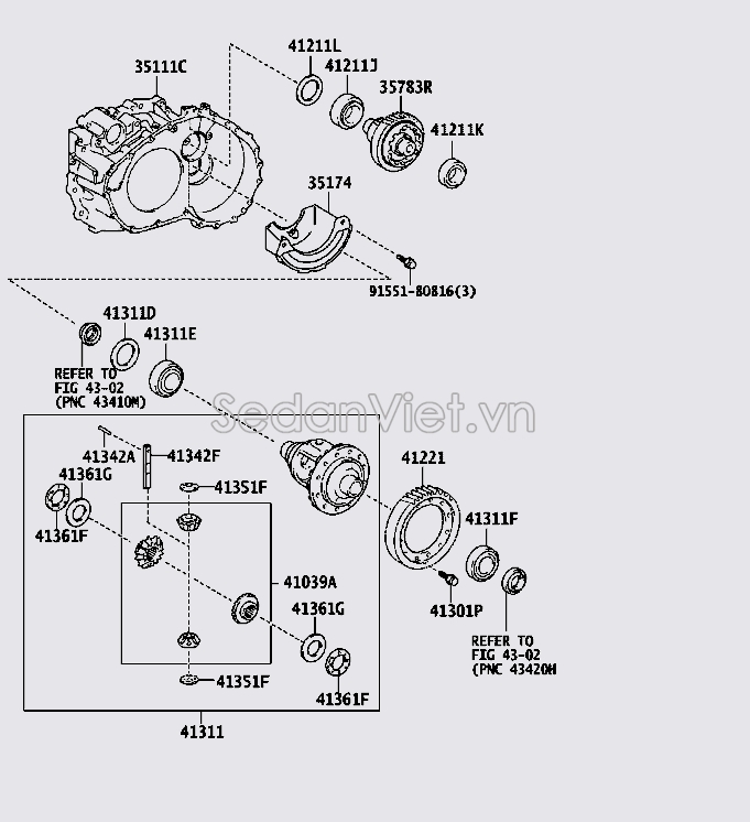 Vỏ hộp số tự động phần trong 3510533022