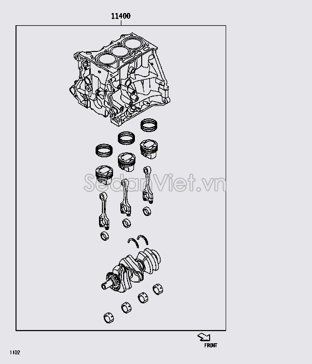 Lốc máy liền trục cơ và Piston 11400BZX90