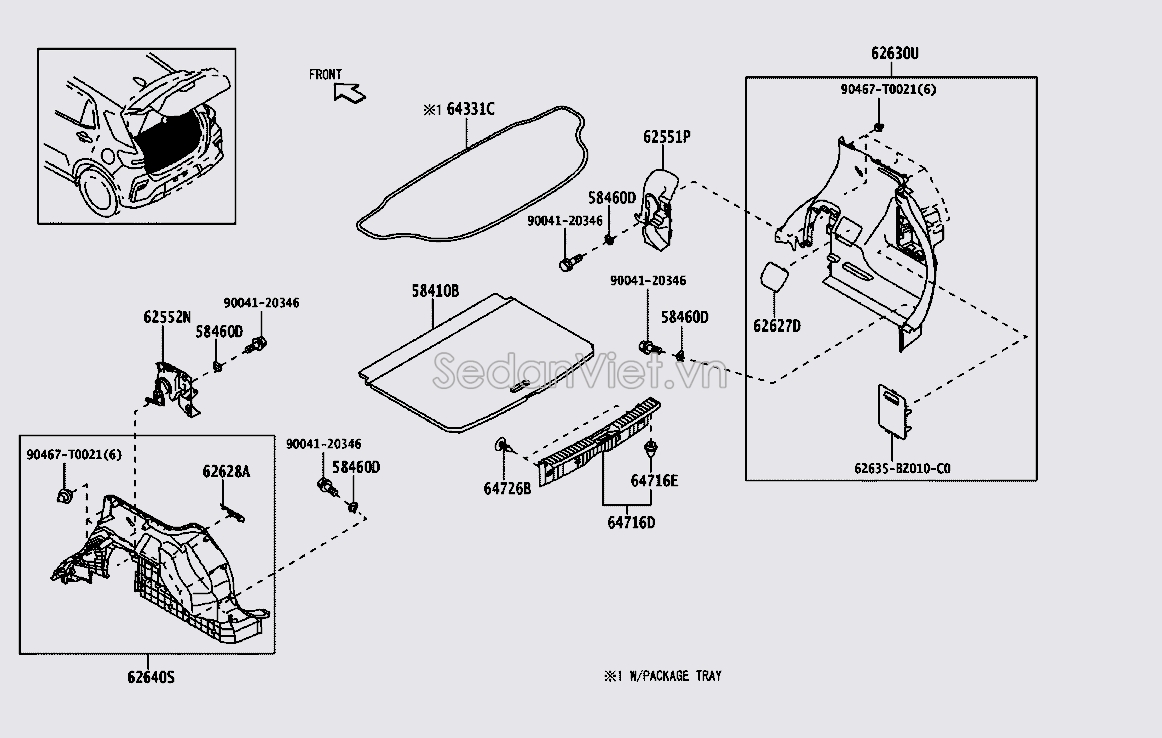 Lót sàn cốp hậu 58410BZ280C0