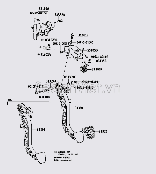 Giá bắt chân côn 5510526020