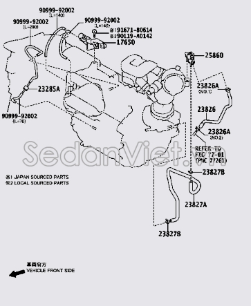 Ống hơi van chân không 238260V070