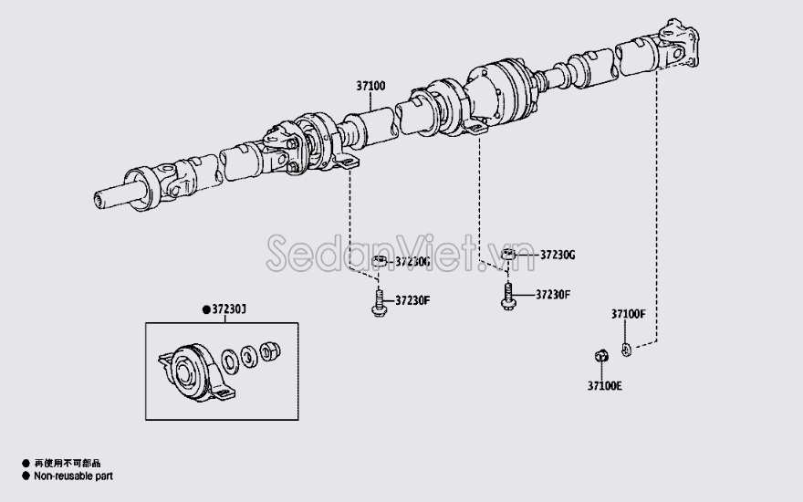 Trục các đăng lái 3710048050