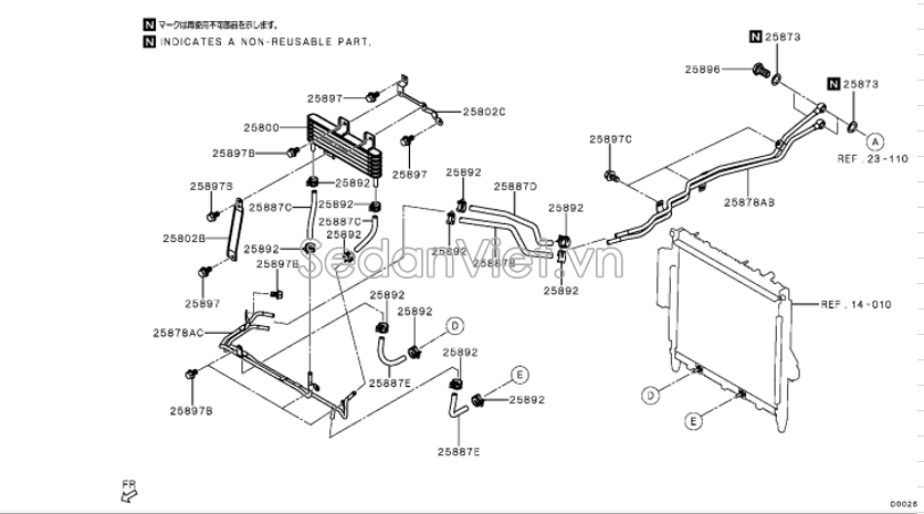 Két làm mát hộp số 21606A000P