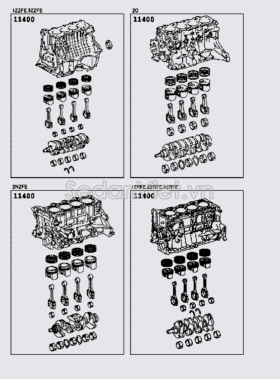 Lốc máy liền trục cơ và Piston Toyota Altis Xli 2004-2007