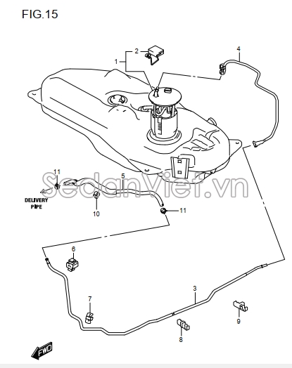 Ống dẫn xăng lên kim phun  1581257R00000