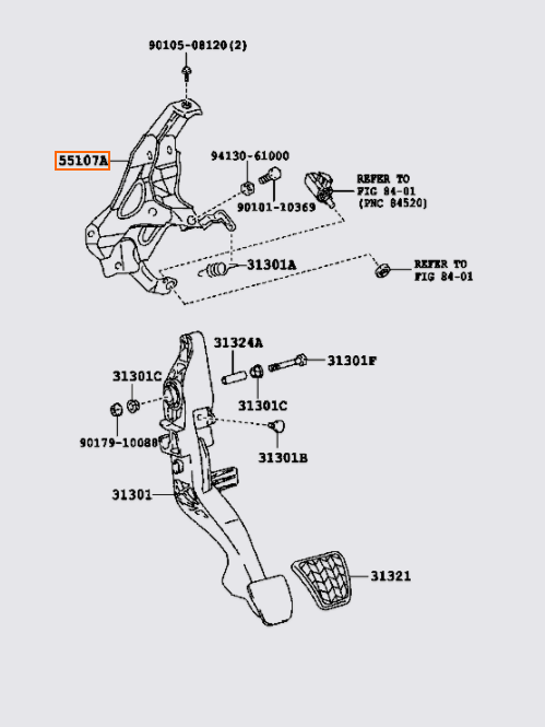 Bàn đạp chân côn 3131152040