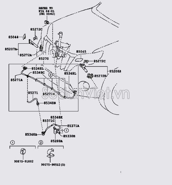 Ống dẫn nước rửa đèn pha 9007515070