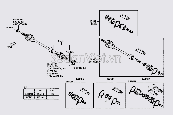 Đầu láp trong phải 43408B9660