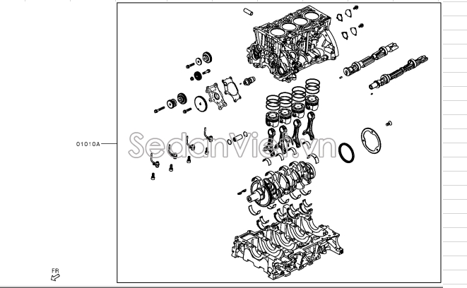 Lốc máy liền trục cơ và piston 10103A020P