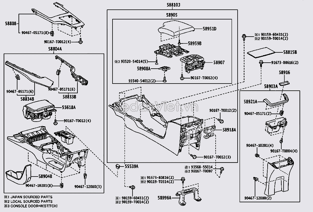 Nắp hộp tì tay 58905KK140C2