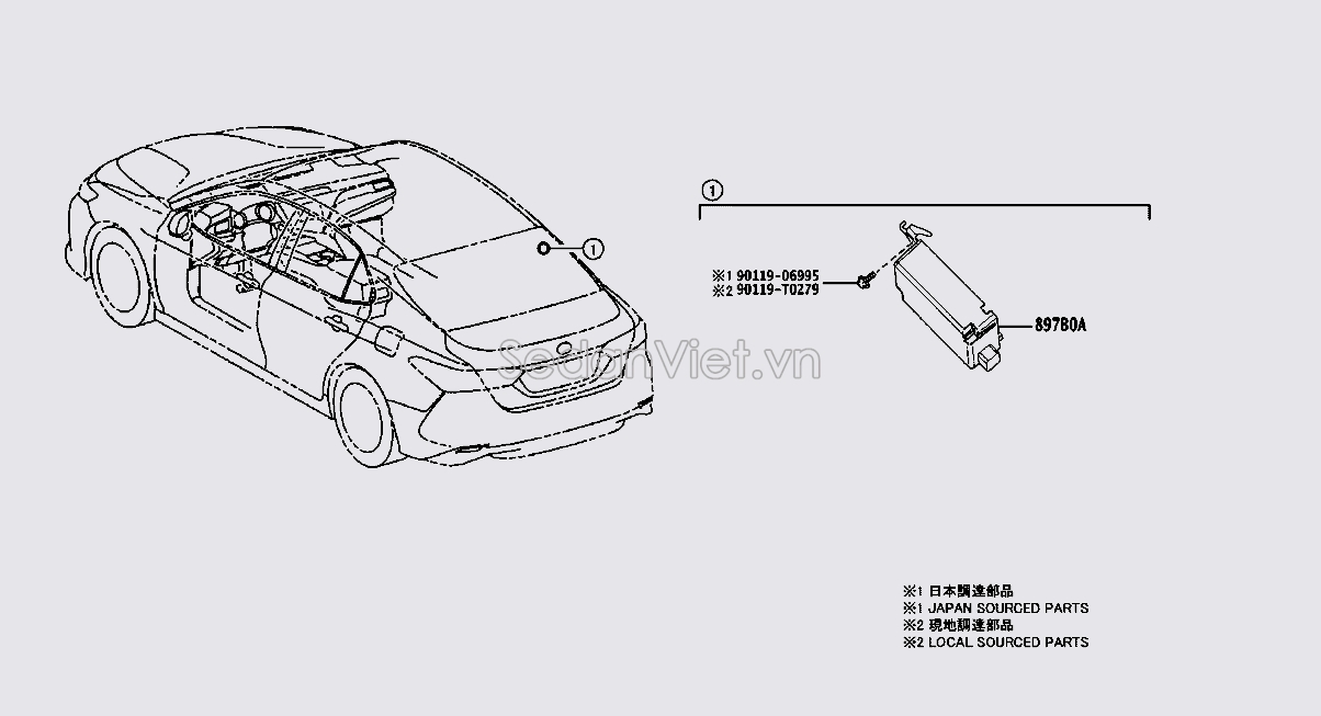 Angten chìa khóa mở cửa xe 897B033281