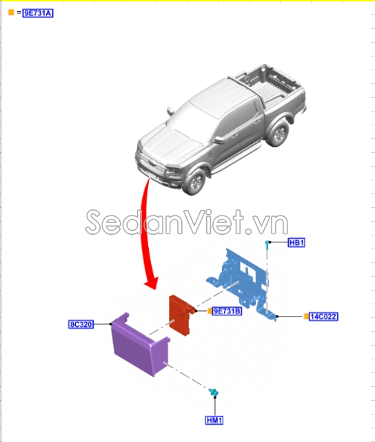 Giá bắt hộp rada Ford Everest 2022