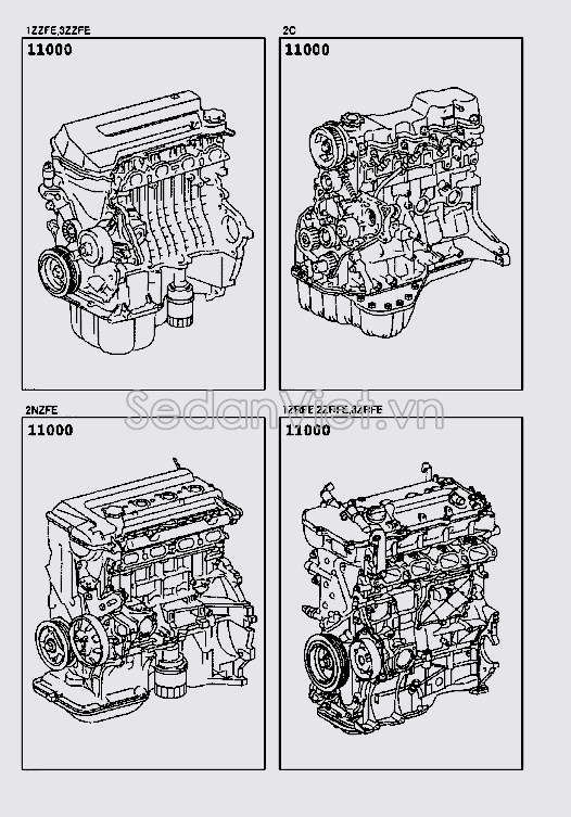 Động cơ tổng thành Toyota Altis Xli 2004-2007