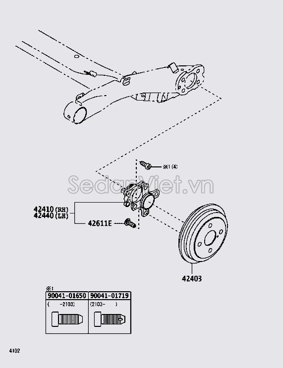 Tăm bua phanh sau 42431BZ090