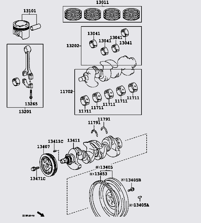 Piston liền ắc 131010M040