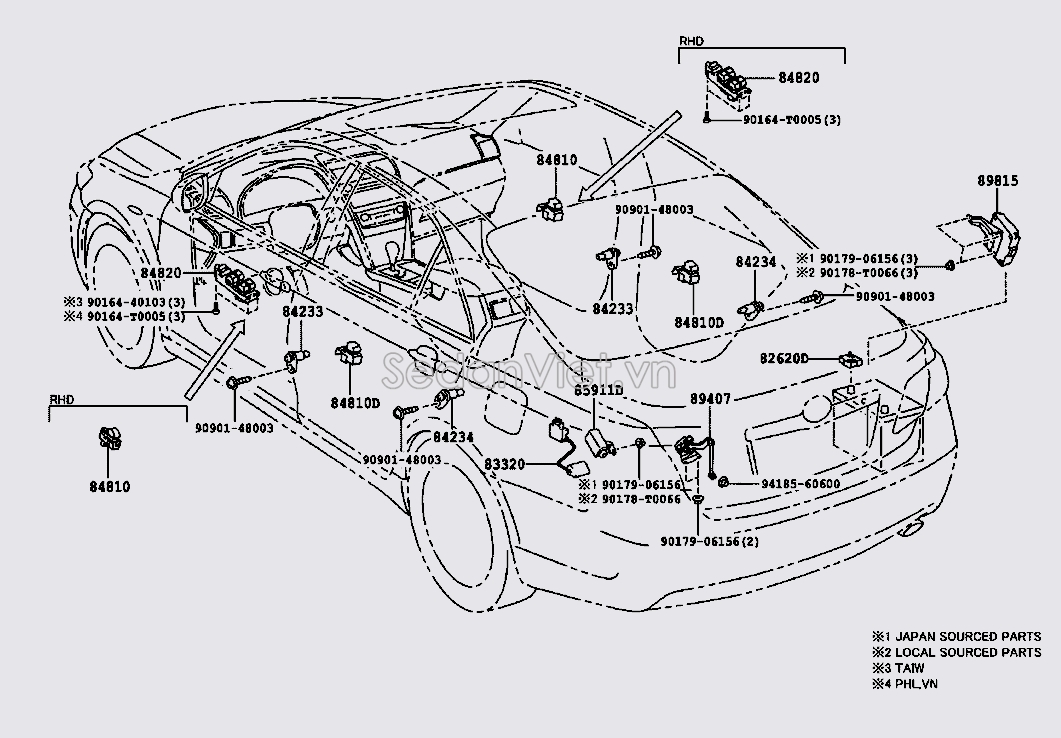 Công tắc nâng hạ kính cánh cửa đơn 8404033100