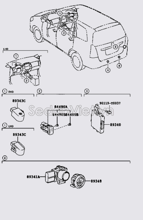 Hộp điều khiển đỗ xe 8934071030