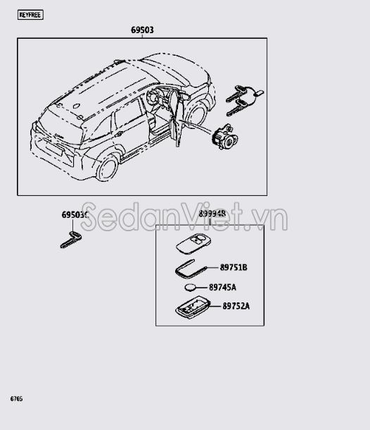 Bộ khóa điện an toàn xe 69005BZE10