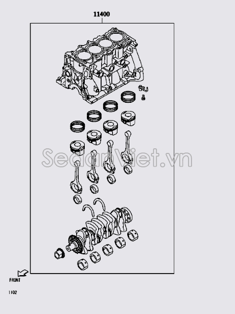 Lốc máy liền trục cơ và piston 11400BZX30