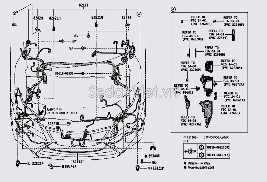 Dây điện khoang động cơ 821114D121