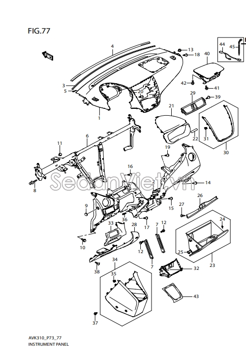 Ốp táp lô 7331184M605PK