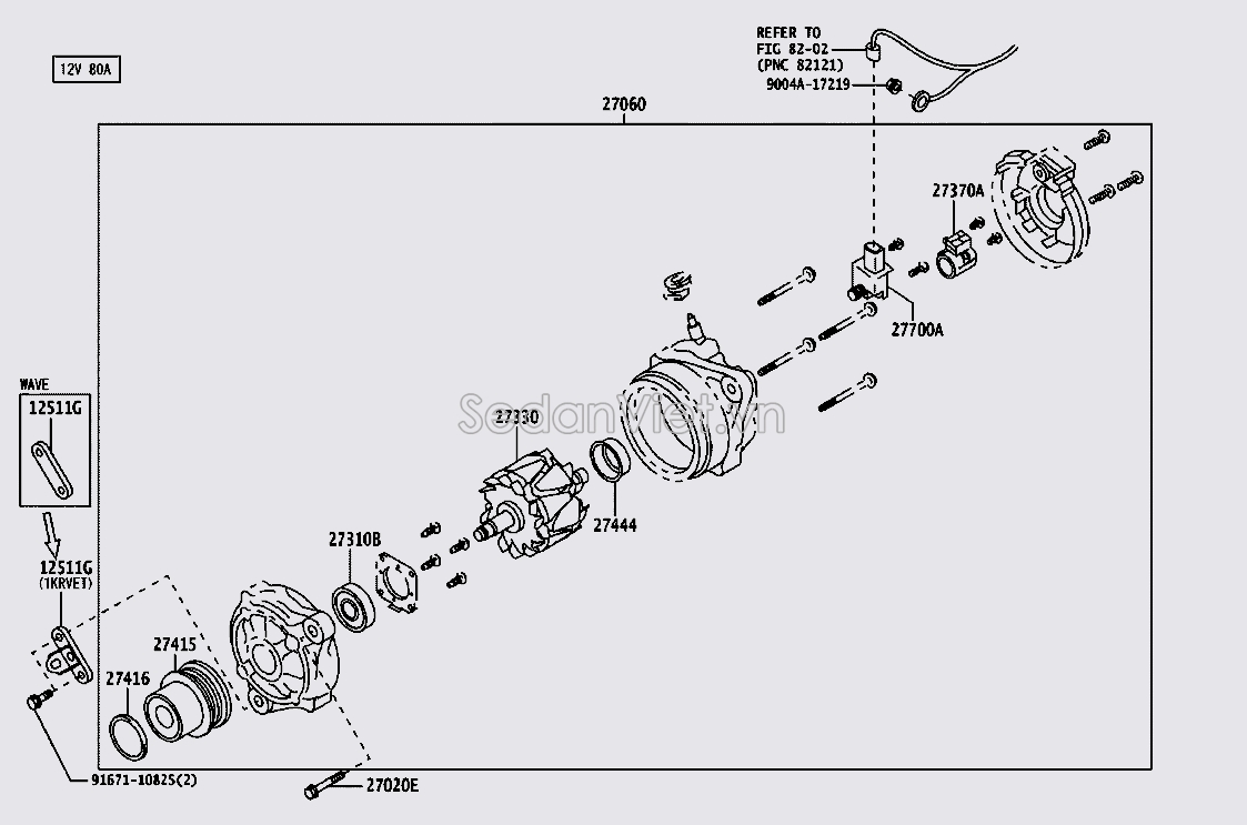 Rotor máy phát điện 27330BZ060