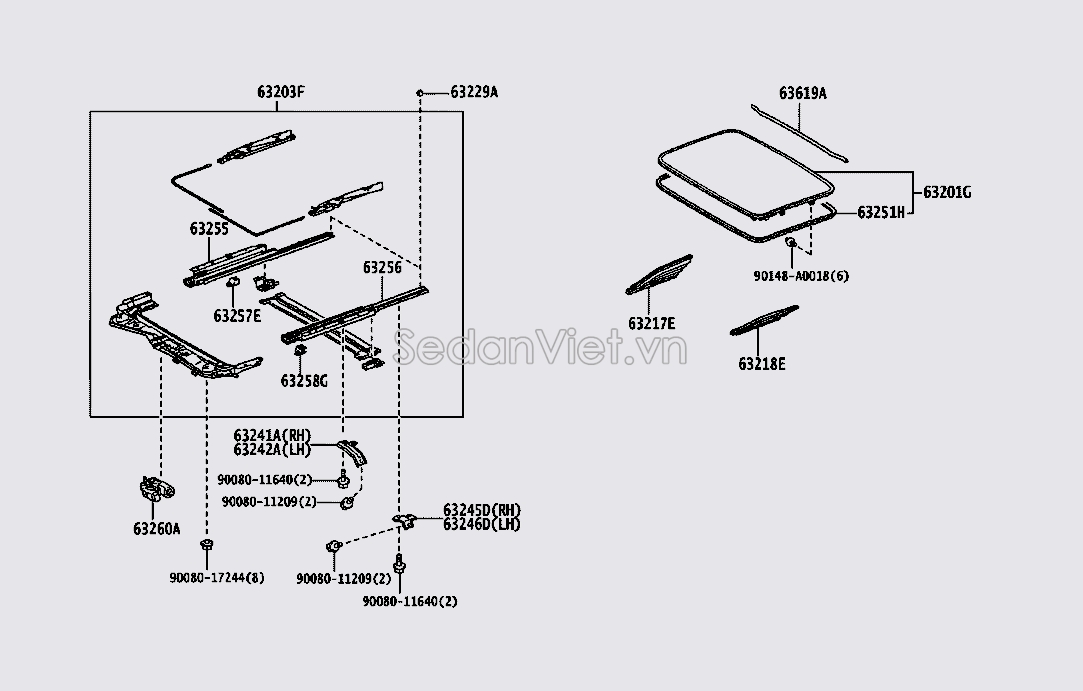 Kính cửa sổ trời 6320108041